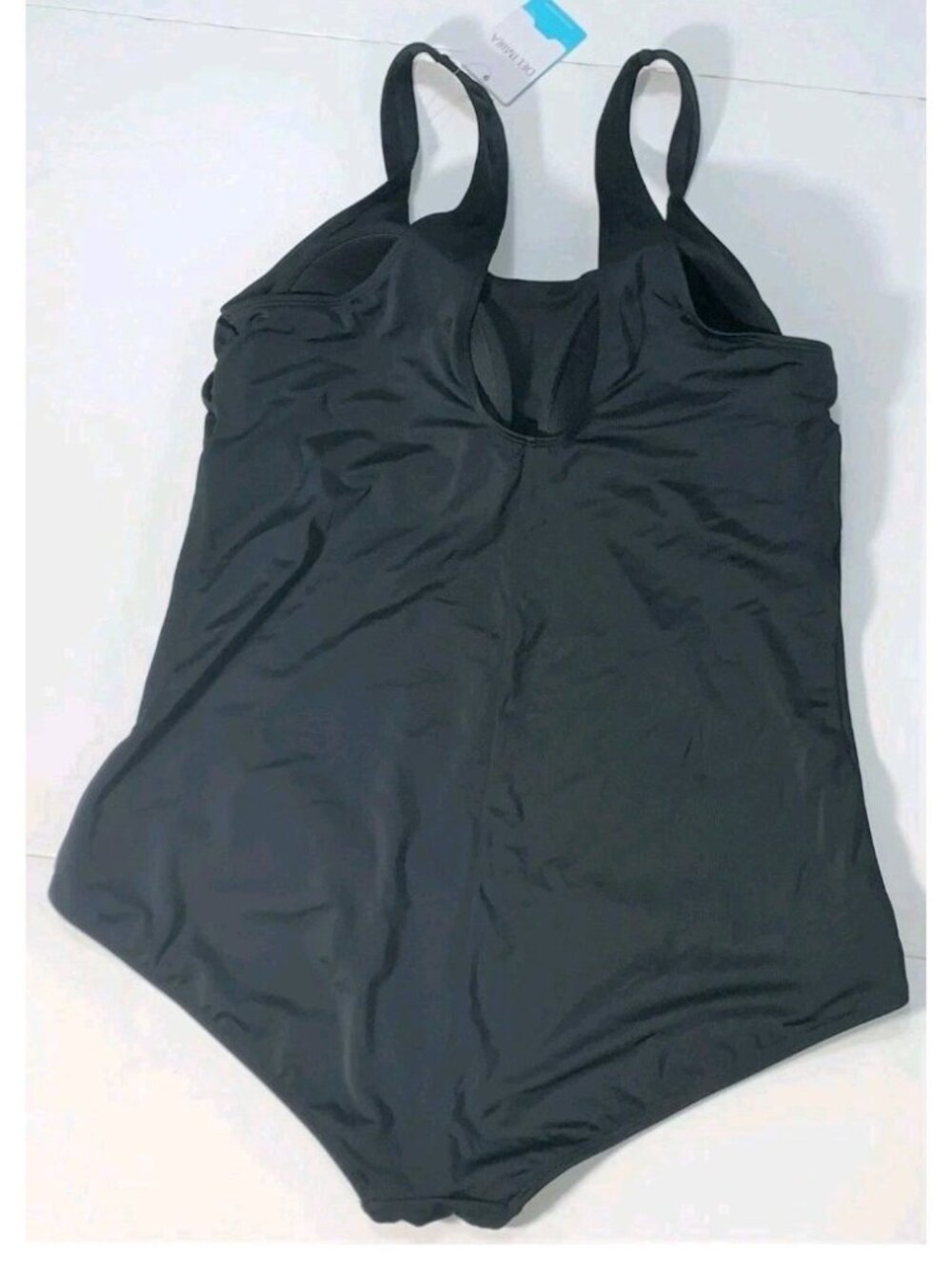 NEW Delimira Black Padded One-Piece Lined Bathing Suit Swimsuit Women's Plus 16W - Picture 2 of 8